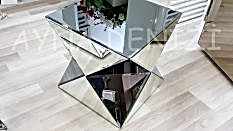 Diagonal Model Aynalı Yan Sehpa