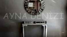 Vintage Silver Lükens Model Gümüş Renk Aynalı Dresuar Takımı