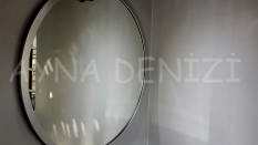 Circle Wood Silver Model Gümüş Renk Yuvarlak Dairesel Dekoratif Ayna