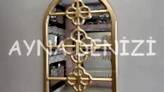 Jerez Model Altın Renk Dekoratif Pencere Ayna