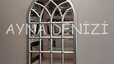 Messina Model Gümüş Renk Dekoratif Pencere Ayna