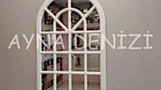 Paviya Model Beyaz Renk Dekoratif Pencere Ayna