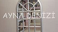 Paviya Model Gümüş Renk Dekoratif Pencere Ayna