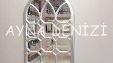 Rennes Model Gümüş Renk Dekoratif Pencere Ayna