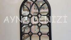 Rennes Model Siyah Renk Dekoratif Pencere Ayna