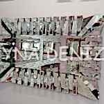 Akustik Black Small Silver Model Siyah Şeffaf Renk Modern Ayna-2