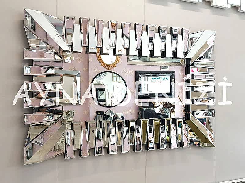 Akustik Black Small Silver Model Siyah Şeffaf Renk Modern Ayna