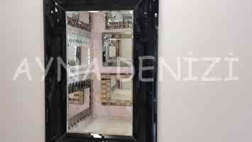 Çizgi Small Black Model Modern Ayna