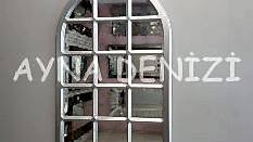 Fondi Model Gümüş Renk Dekoratif Pencere Ayna