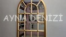 Latina Model Altın Renk Dekoratif Pencere Ayna