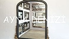 Lady Model Antrasit Altın Renk Dekoratif Ayna