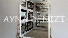 Lady Model Beyaz Altın Renk Dekoratif Ayna