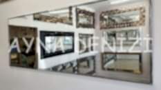 Royal Elegant Model Platin Gümüş Renk Metal Çerçeveli Dekoratif Ayna