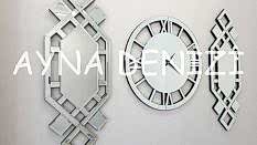 Deluxe Future Silver Model Üçlü Set Aynalı Saatli Niş Takımı