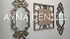 Deluxe Time Bronze Model Üçlü Set Aynalı Saatli Niş Takımı