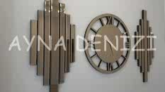 Perfect Future Bronze Model Üçlü Set Aynalı Saatli Niş Takımı