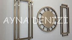 Stylish Future Bronze Model Üçlü Set Aynalı Saatli Niş Takımı