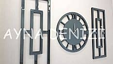 Generic Future Smoked Model Üçlü Set Aynalı Saatli Niş Takımı