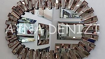 Güneş Piyano Black Small Bronze Model Modern Ayna