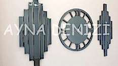 Perfect Future Smoked Model Üçlü Set Aynalı Saatli Niş Takımı