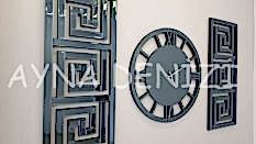 Premium Future Smoked Model Üçlü Set Aynalı Saatli Niş Takımı