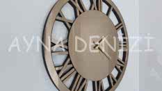 Future Roma Bronze Model Bronz Renk Dekoratif Aynalı Duvar Saati