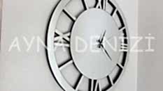Future Silver Model Gümüş Renk Dekoratif Aynalı Duvar Saati