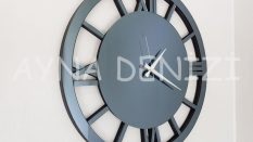 When Smoked Model Füme Renk Dekoratif Aynalı Duvar Saati