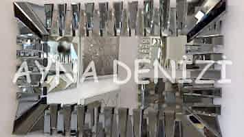 Akustik Black Small Smoked Model Siyah Füme Renk Modern Ayna