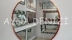 Circle Eighty Copper Model Rose Gold Altın Renk Metal Çerçeveli Yuvarlak Dairesel Dekoratif Ayna
