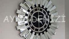 Güneş Twins Argent Black Model Gümüş Siyah Renk Aynalı Duvar Saati