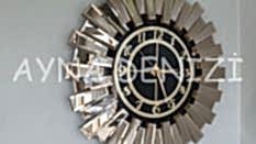 Güneş Twins Bronze Black Model Altın Siyah Renk Aynalı Duvar Saati